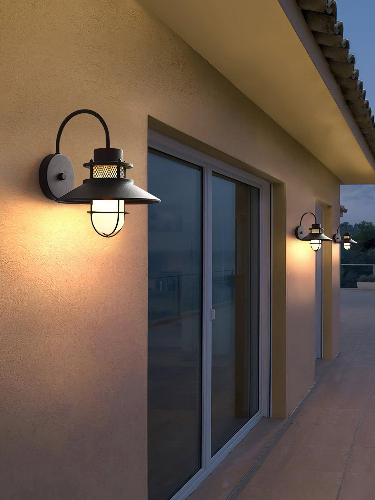 Forgeline Industrial Outdoor Wall Lamp | Waterproof Glass and Metal Fixture For Exterior Walls