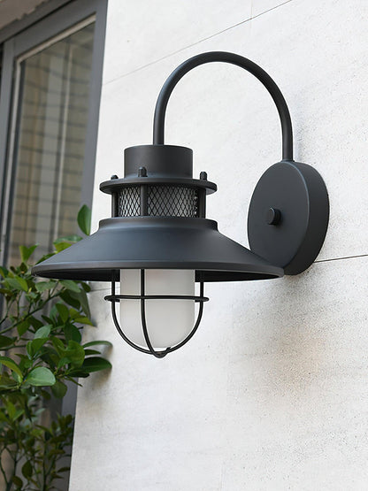 Forgeline Industrial Outdoor Wall Lamp | Waterproof Glass and Metal Fixture For Exterior Walls