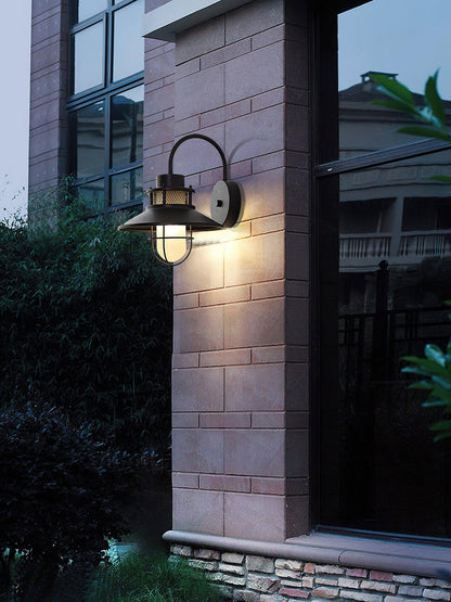Forgeline Industrial Outdoor Wall Lamp | Waterproof Glass and Metal Fixture For Exterior Walls
