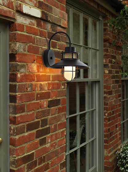 Forgeline Industrial Outdoor Wall Lamp | Waterproof Glass and Metal Fixture For Exterior Walls
