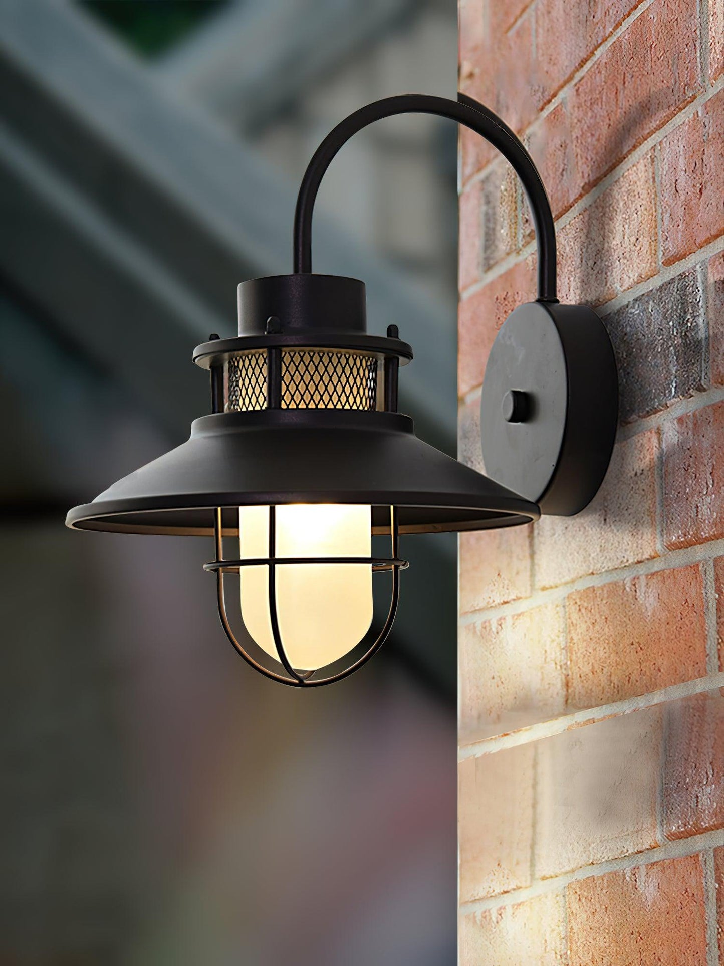 Forgeline Industrial Outdoor Wall Lamp | Waterproof Glass and Metal Fixture For Exterior Walls
