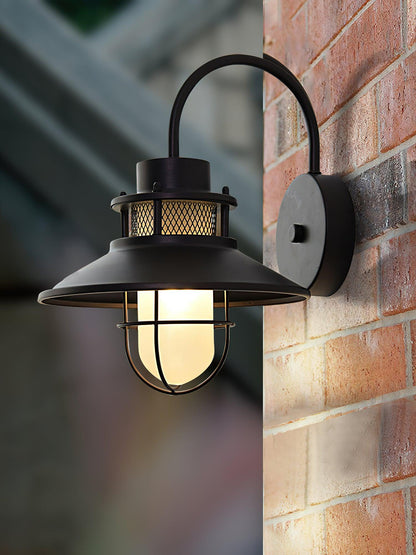 Forgeline Industrial Outdoor Wall Lamp | Waterproof Glass and Metal Fixture For Exterior Walls
