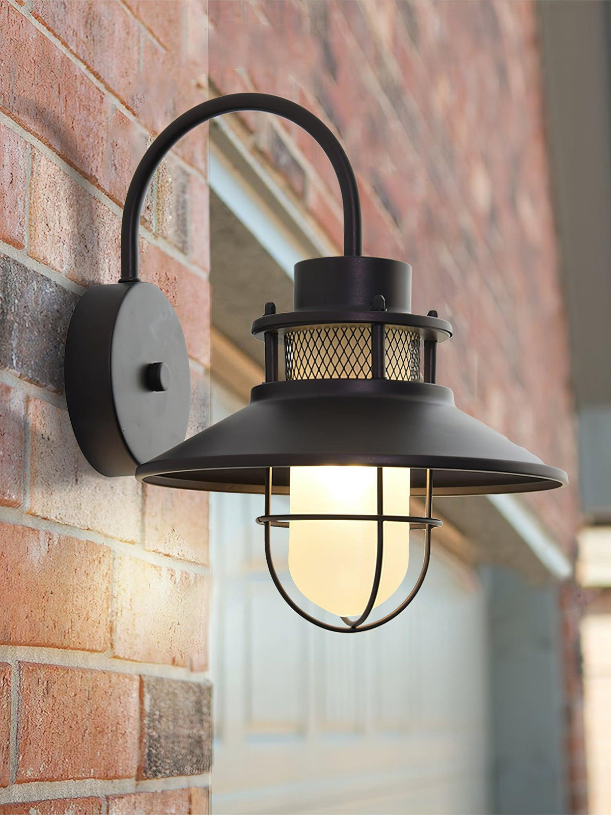 Forgeline Industrial Outdoor Wall Lamp | Waterproof Glass and Metal Fixture For Exterior Walls