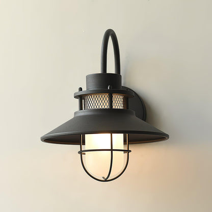Forgeline Industrial Outdoor Wall Lamp | Waterproof Glass and Metal Fixture For Exterior Walls