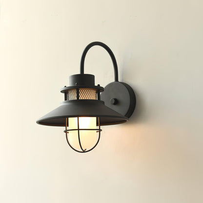 Forgeline Industrial Outdoor Wall Lamp | Waterproof Glass and Metal Fixture For Exterior Walls