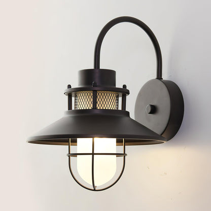 Forgeline Industrial Outdoor Wall Lamp | Waterproof Glass and Metal Fixture For Exterior Walls