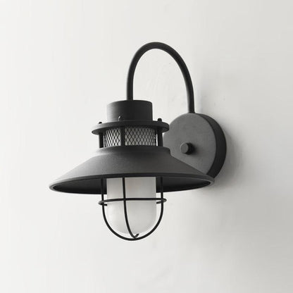 Forgeline Industrial Outdoor Wall Lamp | Waterproof Glass and Metal Fixture For Exterior Walls