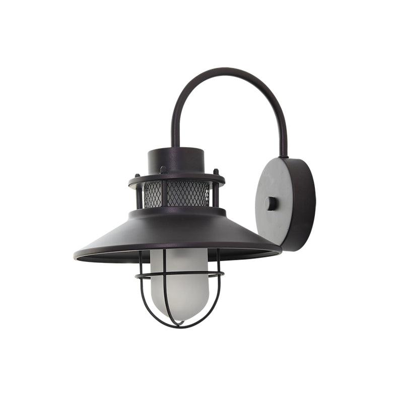Forgeline Industrial Outdoor Wall Lamp | Waterproof Glass and Metal Fixture For Exterior Walls