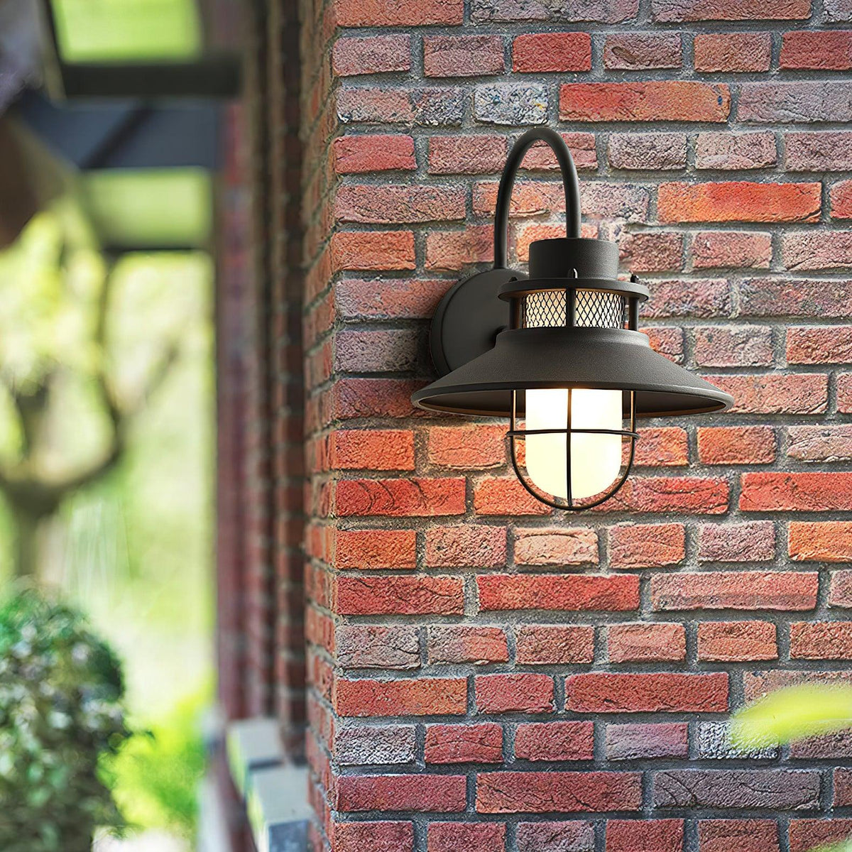 Forgeline Industrial Outdoor Wall Lamp | Waterproof Glass and Metal Fixture For Exterior Walls