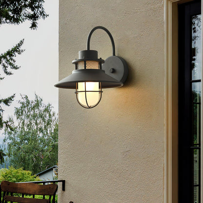 Forgeline Industrial Outdoor Wall Lamp | Waterproof Glass and Metal Fixture For Exterior Walls