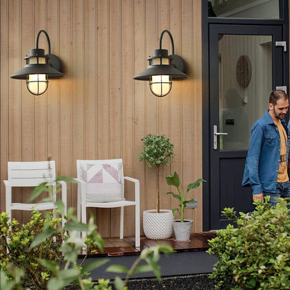 Forgeline Industrial Outdoor Wall Lamp | Waterproof Glass and Metal Fixture For Exterior Walls