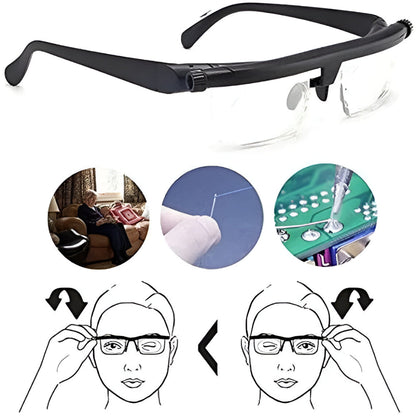 Adjustable Focus Reading Glasses | Dial Adjustable Lens Vision Tool For Close Up Detail Tasks