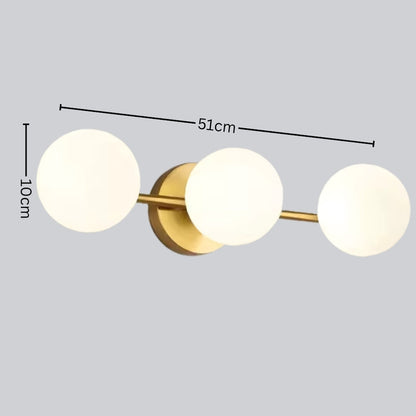 Nordic Glass Ball Wall Light | Triple Globe Wall Sconce For Bathrooms, Hallways and Bedrooms