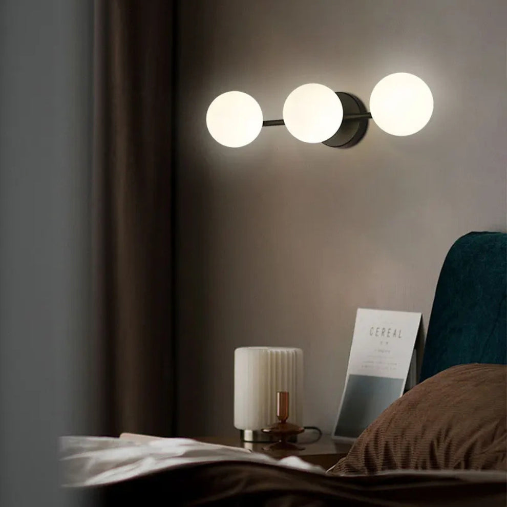 Nordic Glass Ball Wall Light | Triple Globe Wall Sconce For Bathrooms, Hallways and Bedrooms