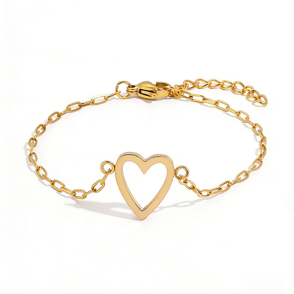 Matching Couple Heart Bracelet Set | Adjustable Chain Jewellery Gift For Partners and Friends