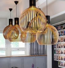 Handcrafted Wooden Pendant Light | Natural Scandinavian Ceiling Lamp For Dining Room Tables