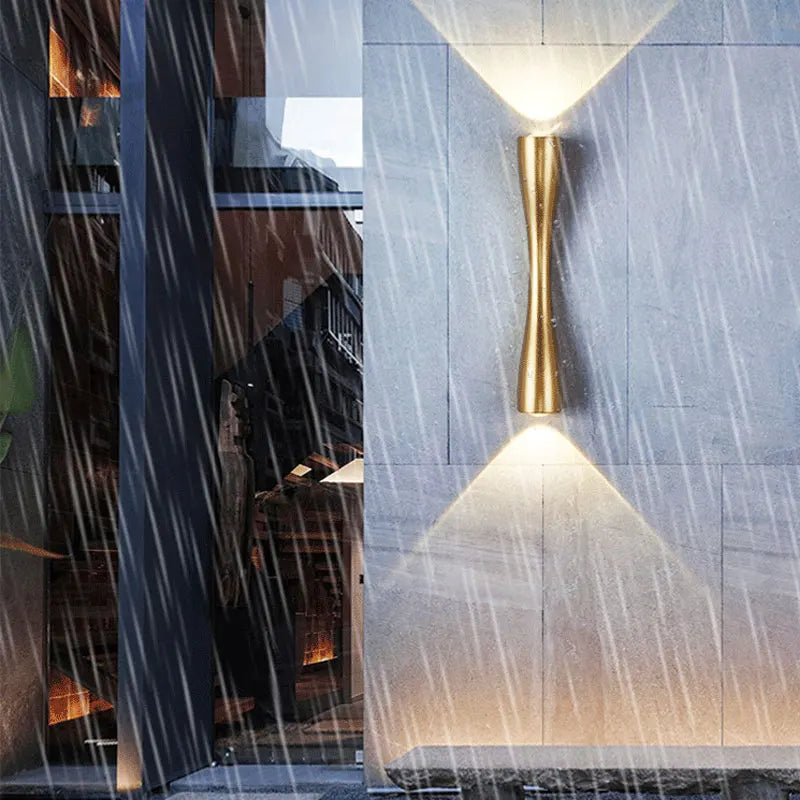 Modern Gold Wall Light | Nordic Up and Down Waterproof Sconce For Indoor and Outdoor Walls