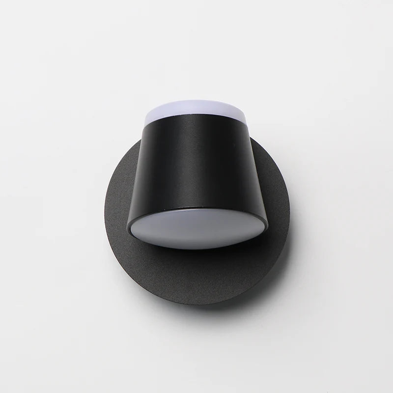Rotatable LED Wall Lamp | Modern Adjustable Sconce In Black or White With Two Light Colours