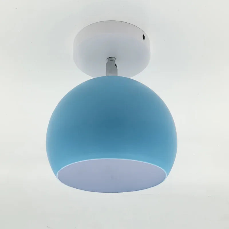 Nordic Macaron Ceiling Light | Modern Round Aluminium Flush Lamp For Small Rooms and Halls
