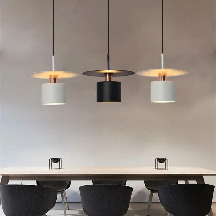 Modern Minimalist Pendant Light | Ceiling Lamp In Black or White, In 20 or 30 Centimetre Sizes