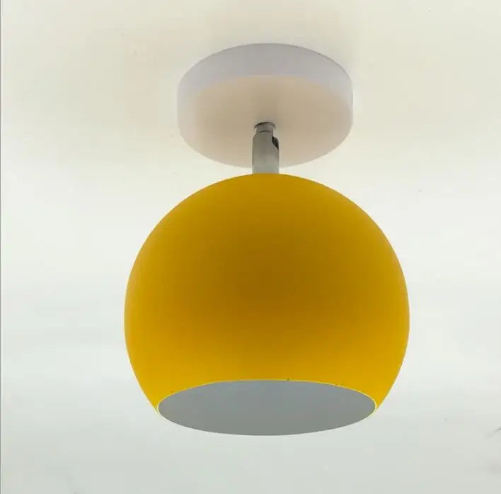 Nordic Macaron Ceiling Light | Modern Round Aluminium Flush Lamp For Small Rooms and Halls
