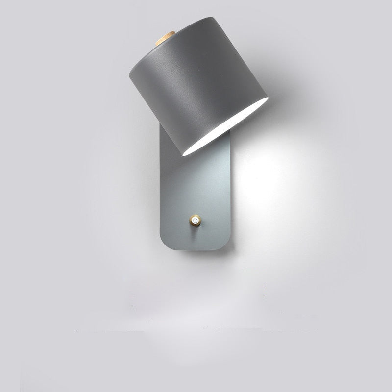 Modern LED Wall Lamp With Switch | Interior Metal Wall Light In Three Soft Painted Finishes