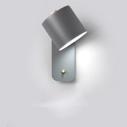 Modern LED Wall Lamp With Switch | Interior Metal Wall Light In Three Soft Painted Finishes