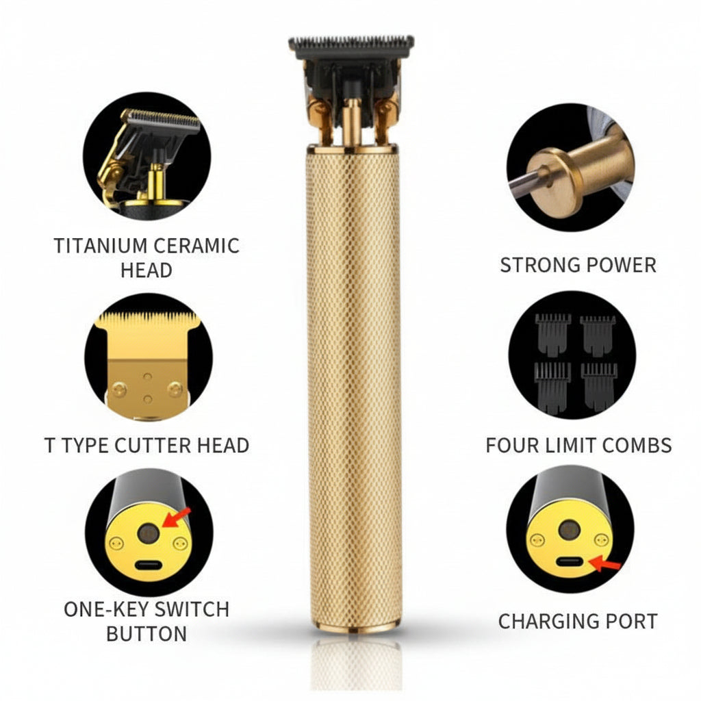 Cordless T Blade Hair Trimmer | Professional Beard and Edge Up Grooming Tool For Sharp Lines