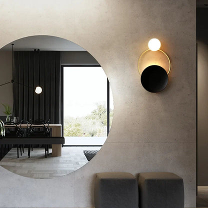 Designer Glass Wall Lamp | Modern Round Spherical Metal Light In Warm or Cold White LED Light