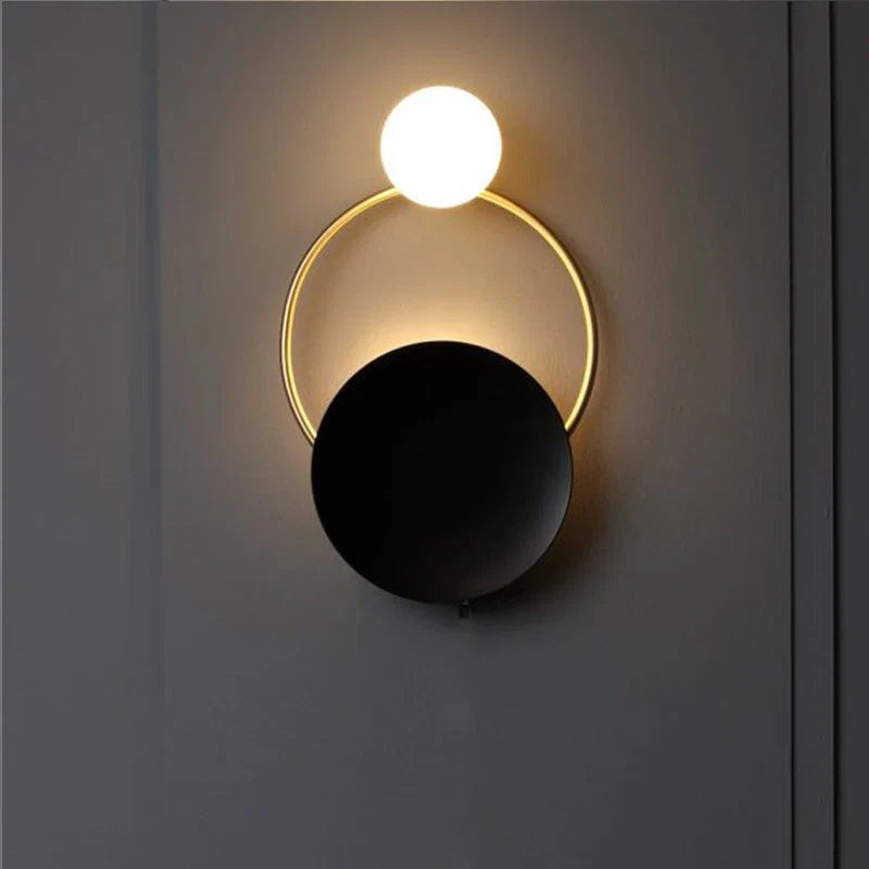 Designer Glass Wall Lamp | Modern Round Spherical Metal Light In Warm or Cold White LED Light