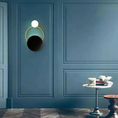 Designer Glass Wall Lamp | Modern Round Spherical Metal Light In Warm or Cold White LED Light