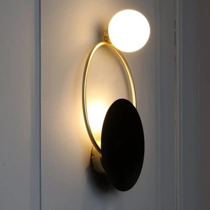 Designer Glass Wall Lamp | Modern Round Spherical Metal Light In Warm or Cold White LED Light
