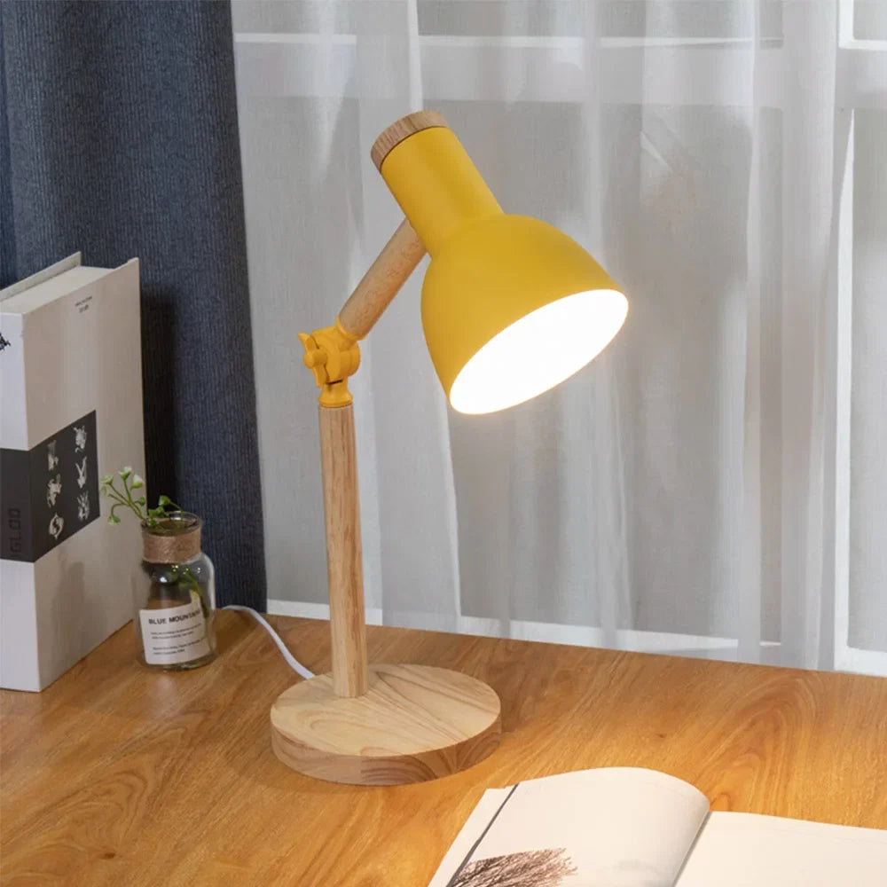 Nordic Wooden Desk Lamp | Adjustable Modern Table Light For Studies and Home Office Work Desks