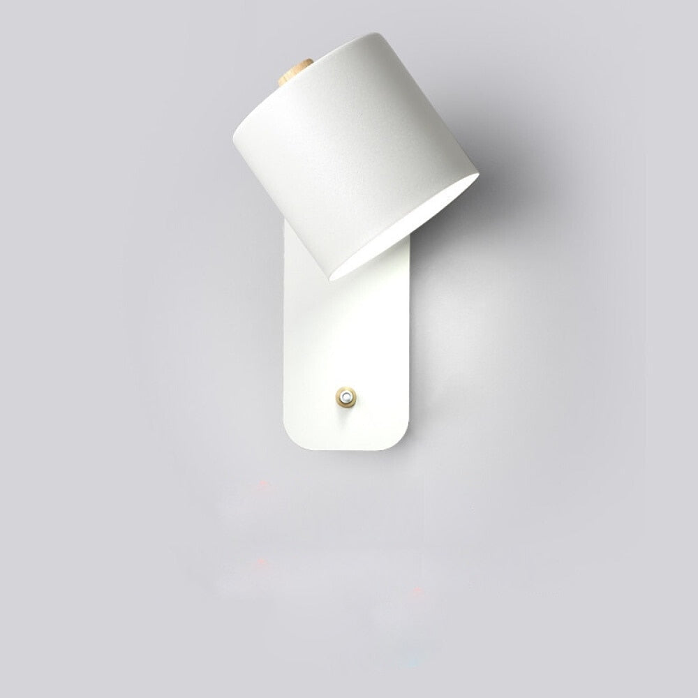 Modern LED Wall Lamp With Switch | Interior Metal Wall Light In Three Soft Painted Finishes