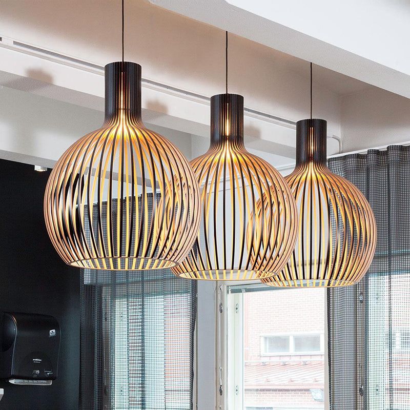 Handcrafted Wooden Pendant Light | Natural Scandinavian Ceiling Lamp For Dining Room Tables