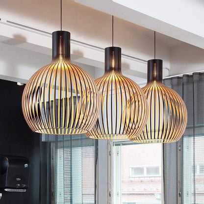 Handcrafted Wooden Pendant Light | Natural Scandinavian Ceiling Lamp For Dining Room Tables
