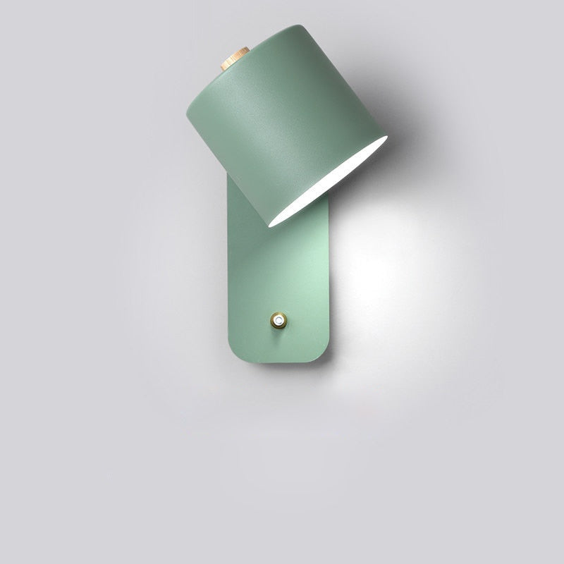 Modern LED Wall Lamp With Switch | Interior Metal Wall Light In Three Soft Painted Finishes
