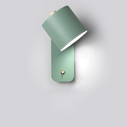 Modern LED Wall Lamp With Switch | Interior Metal Wall Light In Three Soft Painted Finishes