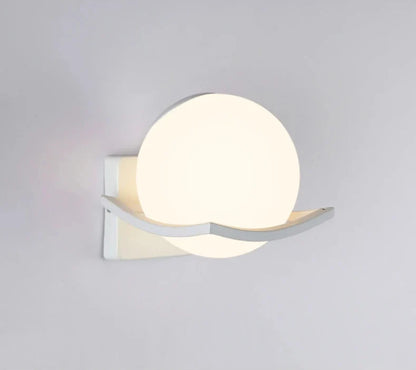 Opalene Wall Light | Modern European Opal Glass Globe Sconce In Gold, Black or White Metal