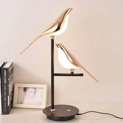 Golden Birdlight Wall Lamp | Modern Nordic LED Sconce With A Perched Bird Detail For Halls