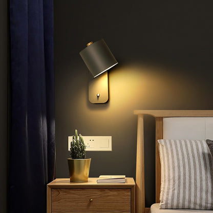 Modern LED Wall Lamp With Switch | Interior Metal Wall Light In Three Soft Painted Finishes