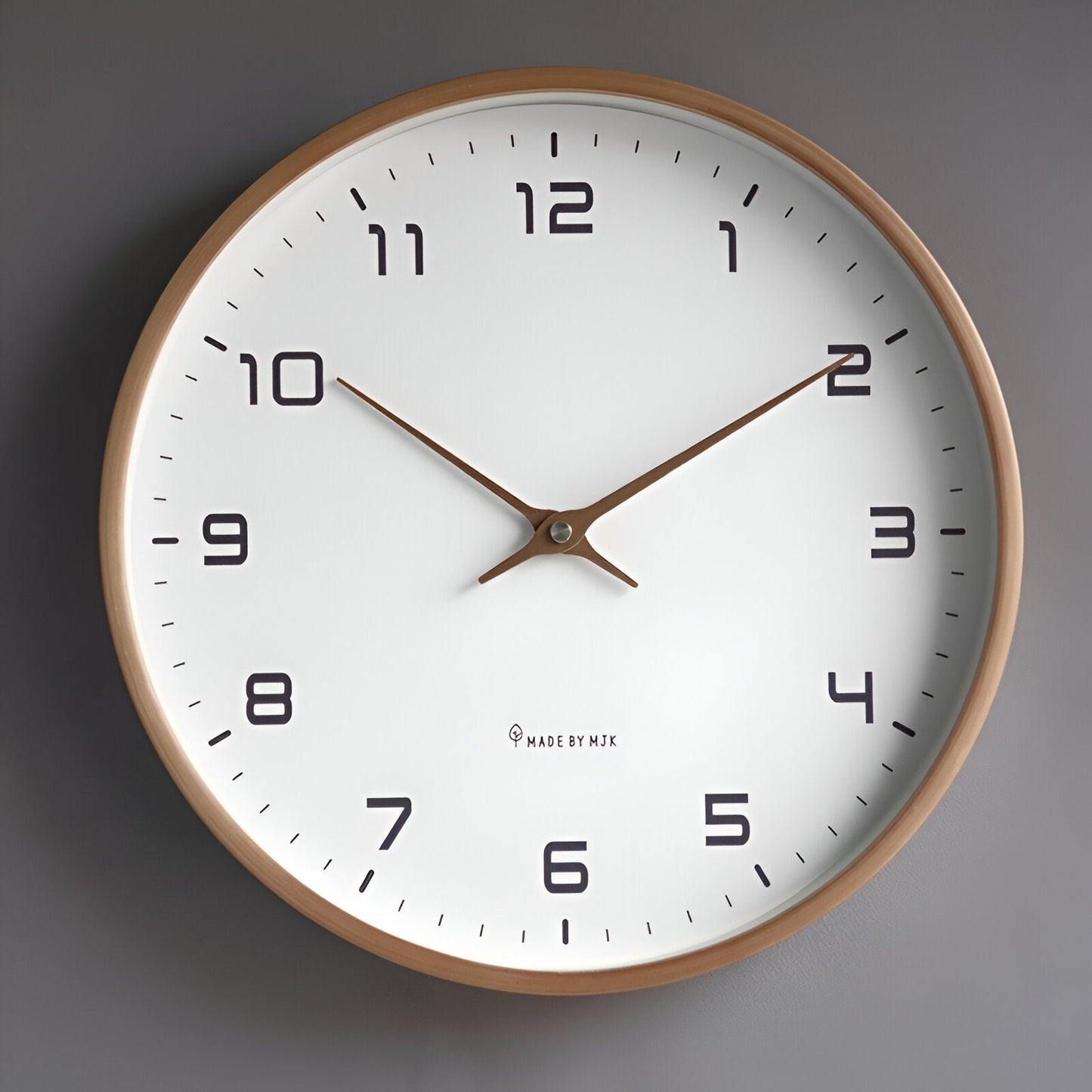 Nordic Wall Clock | Minimalist Wood Frame Silent Quartz Clock For Living Rooms and Kitchens