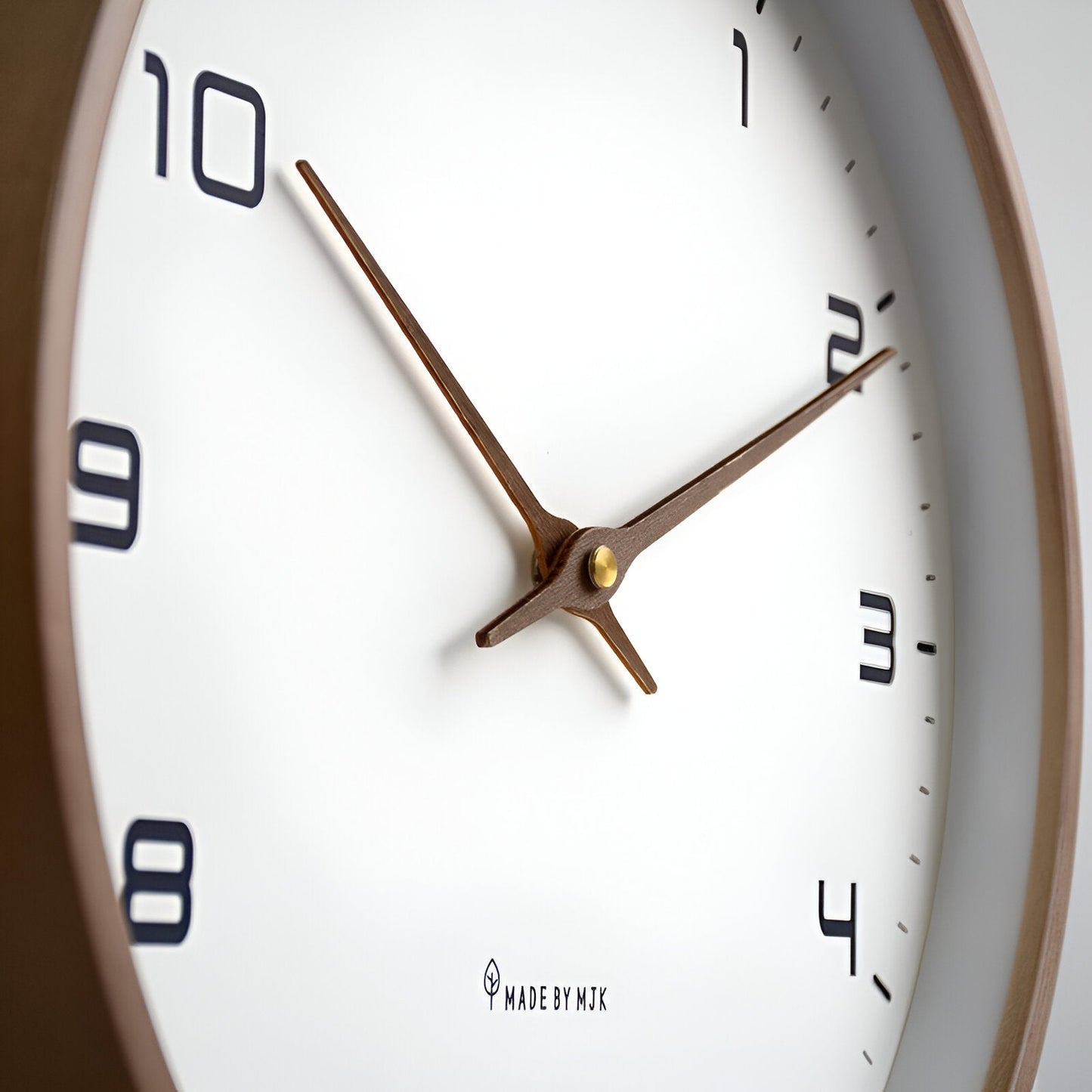 Nordic Wall Clock | Minimalist Wood Frame Silent Quartz Clock For Living Rooms and Kitchens