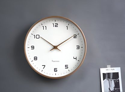Nordic Wall Clock | Minimalist Wood Frame Silent Quartz Clock For Living Rooms and Kitchens