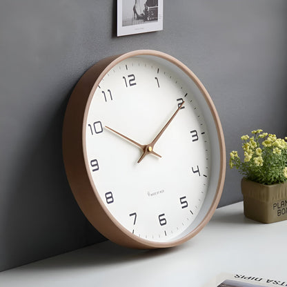 Nordic Wall Clock | Minimalist Wood Frame Silent Quartz Clock For Living Rooms and Kitchens