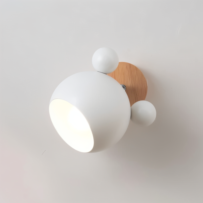 Pipkin Wall Lamp | Playful Modern Aluminium and Wood Sconce With A Pivoting LED Light Head