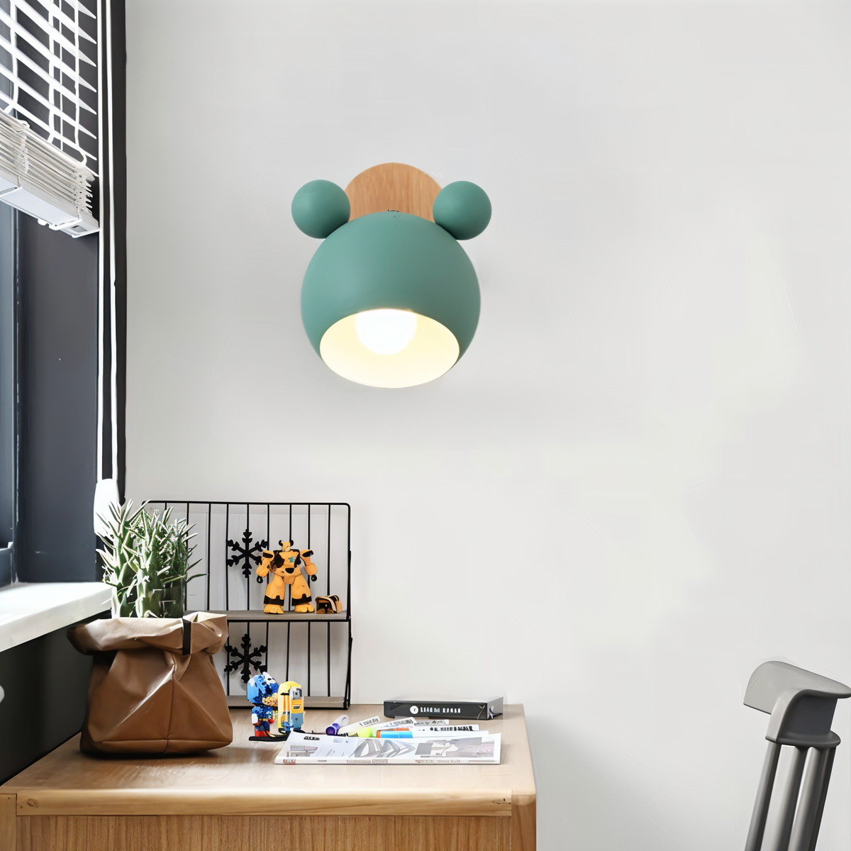Pipkin Wall Lamp | Playful Modern Aluminium and Wood Sconce With A Pivoting LED Light Head