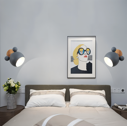 Pipkin Wall Lamp | Playful Modern Aluminium and Wood Sconce With A Pivoting LED Light Head