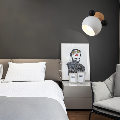 Pipkin Wall Lamp | Playful Modern Aluminium and Wood Sconce With A Pivoting LED Light Head