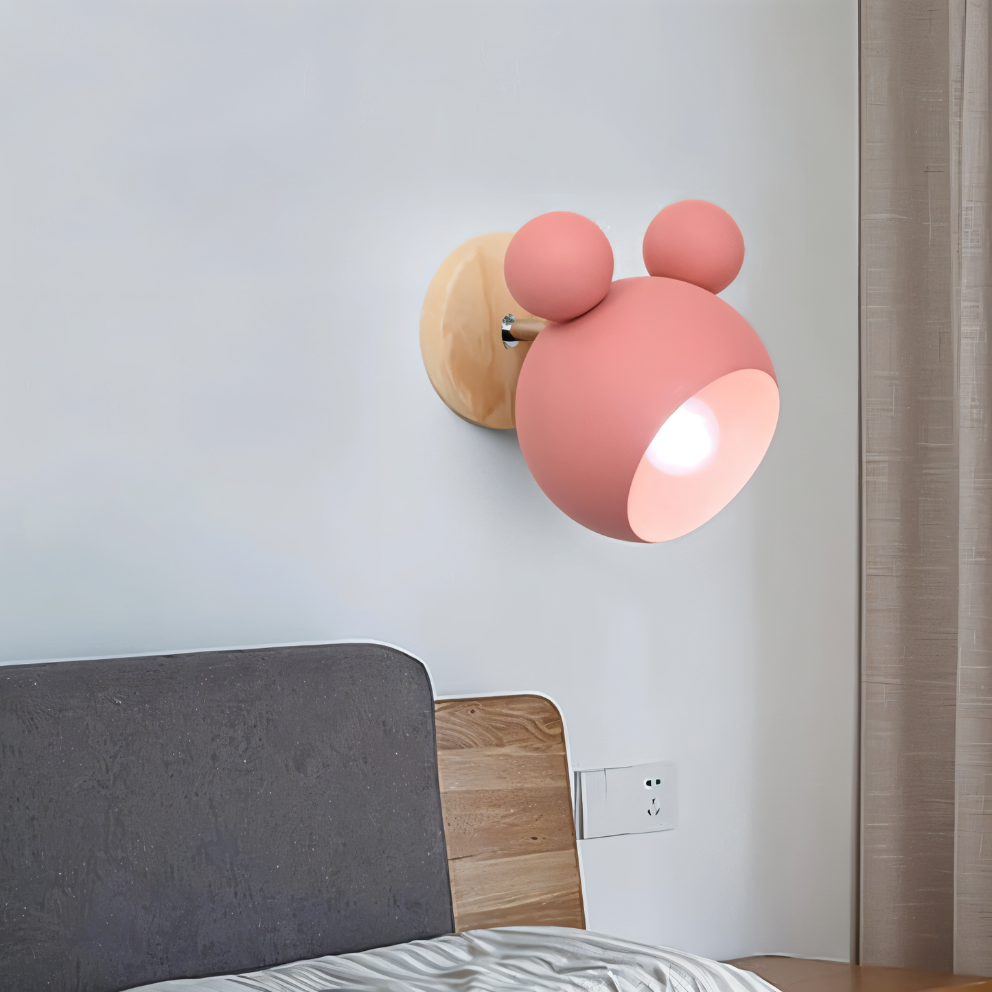 Pipkin Wall Lamp | Playful Modern Aluminium and Wood Sconce With A Pivoting LED Light Head
